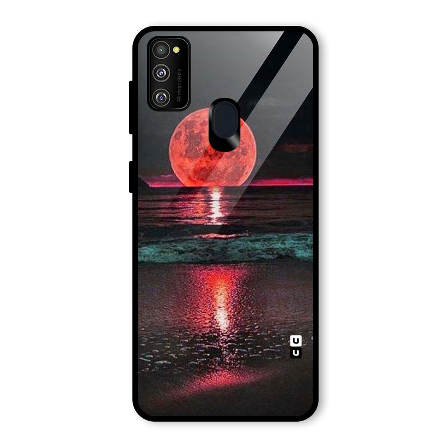 Red Sun Ocean Glass Back Case for Galaxy M30s