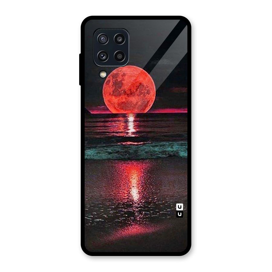 Red Sun Ocean Glass Back Case for Galaxy M32