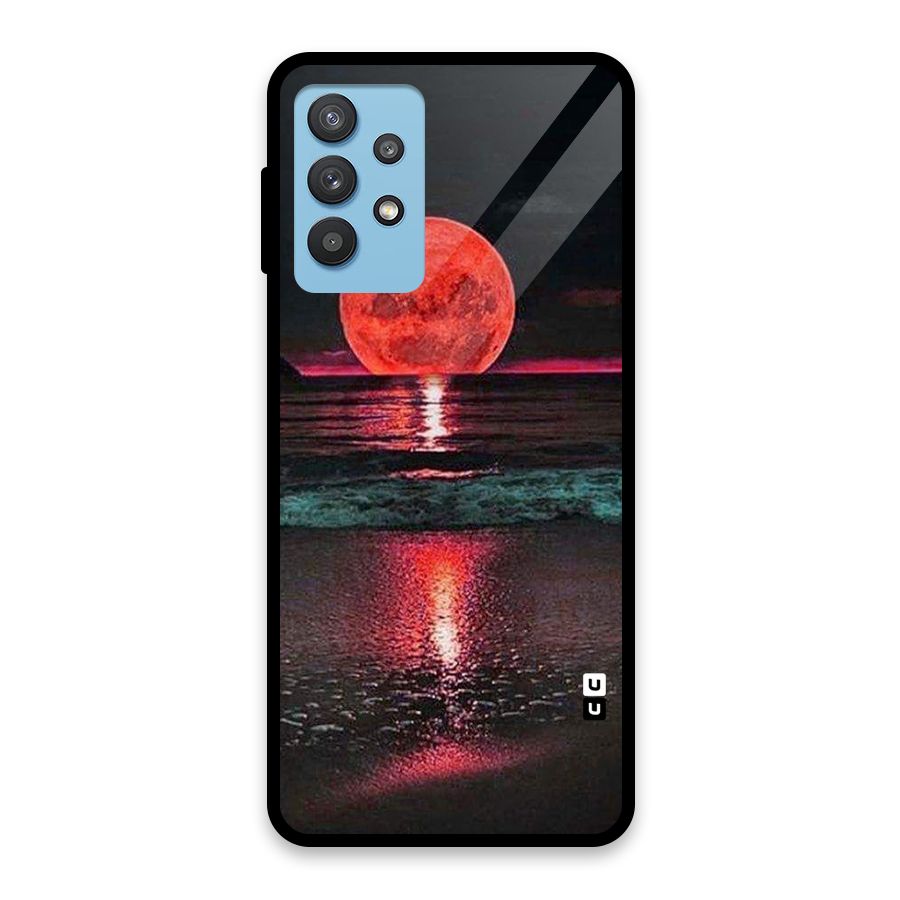 Red Sun Ocean Glass Back Case for Galaxy M32 5G