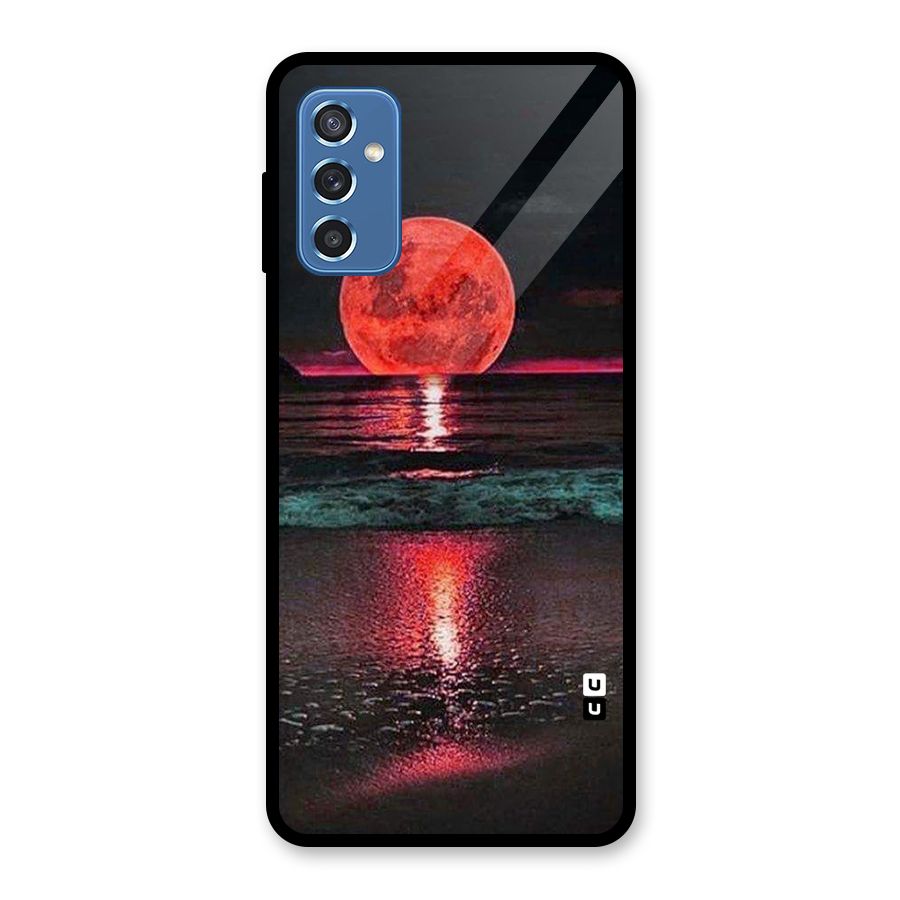Red Sun Ocean Glass Back Case for Galaxy M52 5G