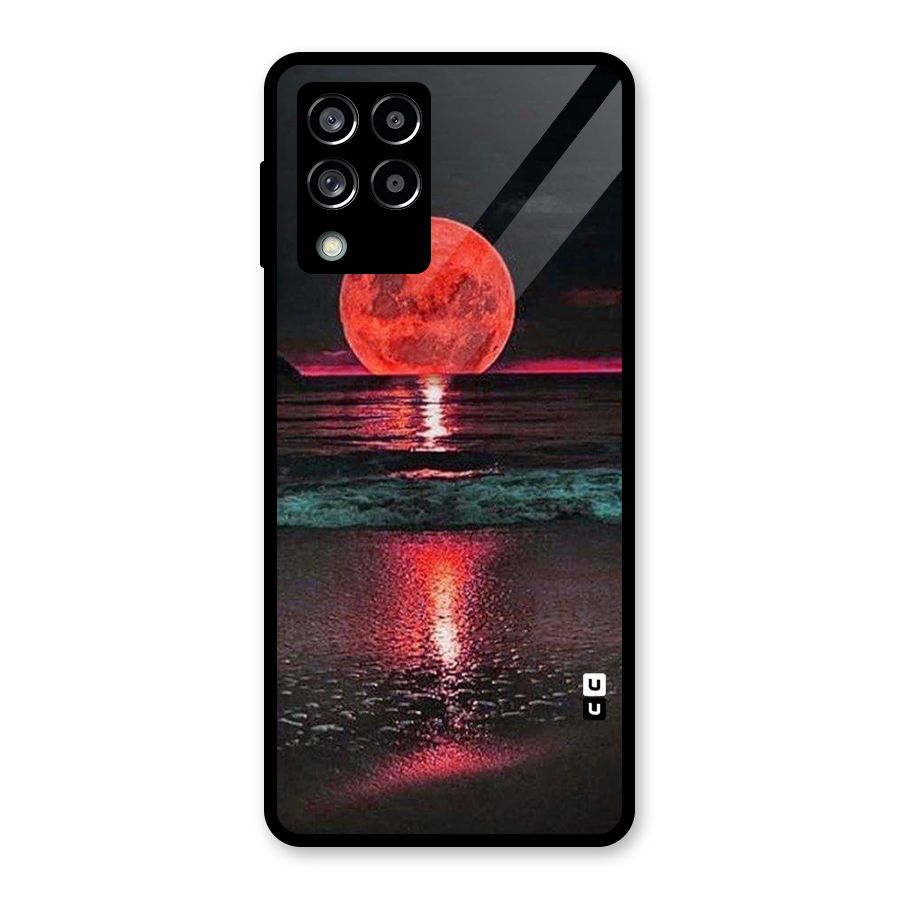 Red Sun Ocean Glass Back Case for Galaxy M53 5G