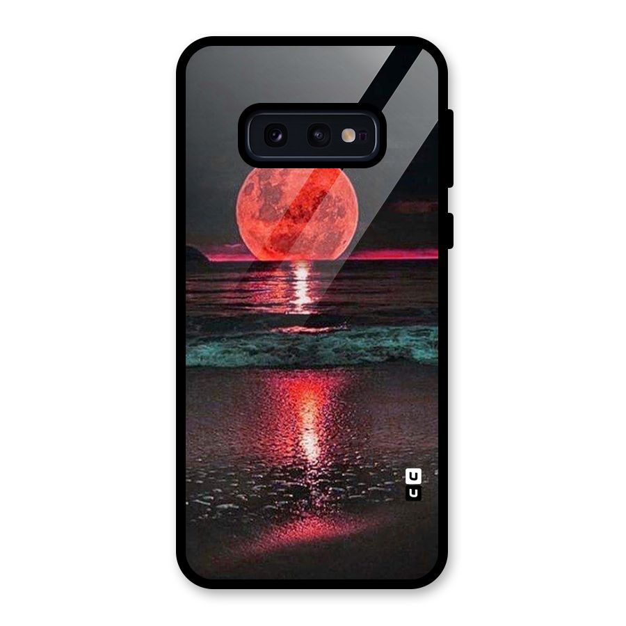 Red Sun Ocean Glass Back Case for Galaxy S10e