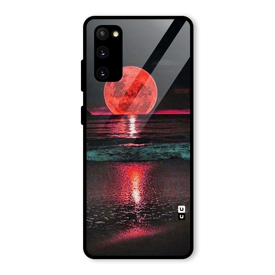 Red Sun Ocean Glass Back Case for Galaxy S20 FE 5G