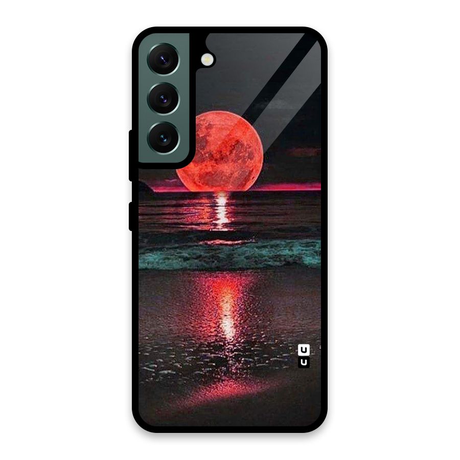 Red Sun Ocean Glass Back Case for Galaxy S22 5G