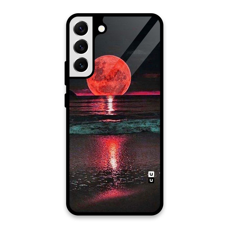 Red Sun Ocean Glass Back Case for Galaxy S22 Plus 5G