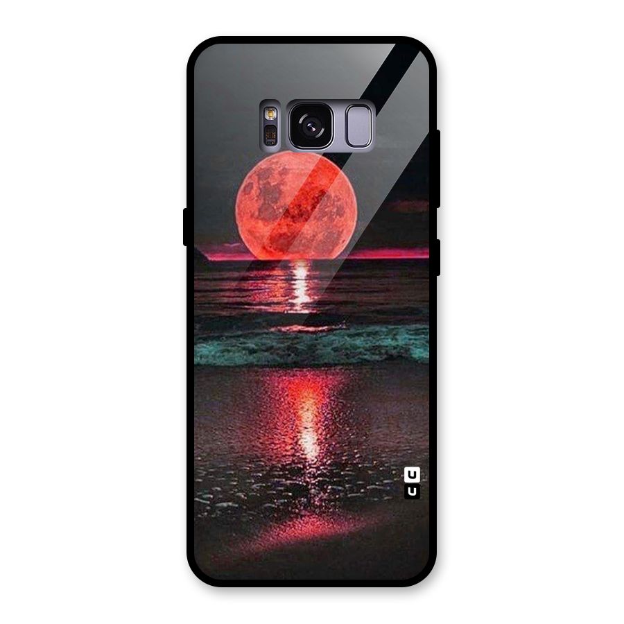 Red Sun Ocean Glass Back Case for Galaxy S8
