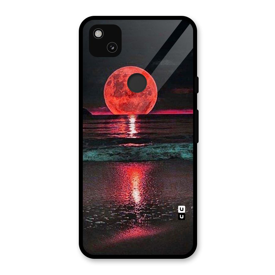 Red Sun Ocean Glass Back Case for Google Pixel 4a