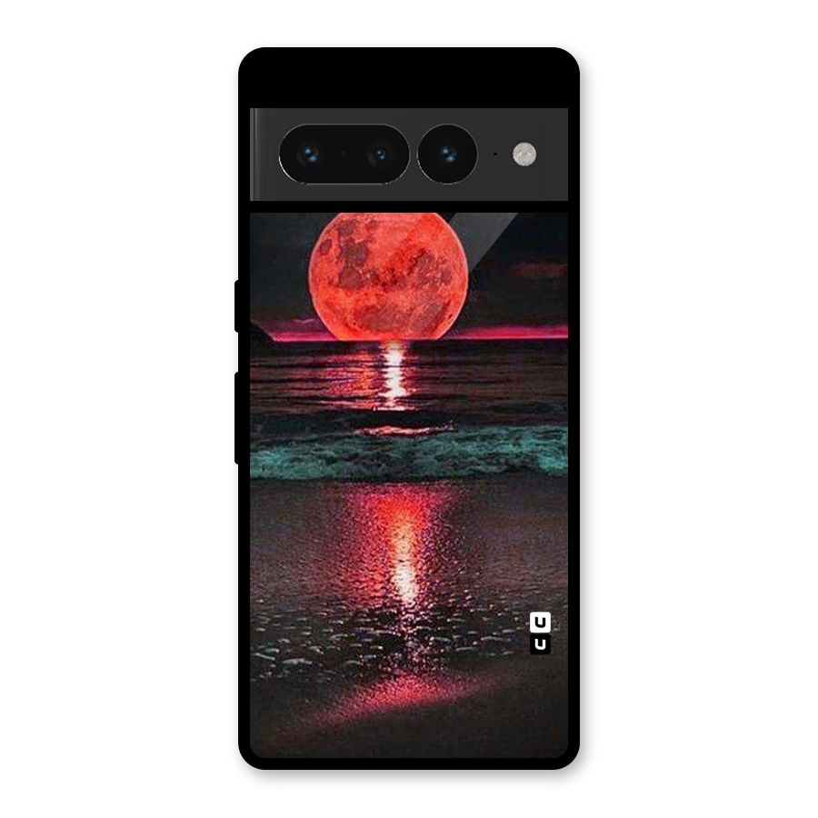 Red Sun Ocean Glass Back Case for Google Pixel 7 Pro