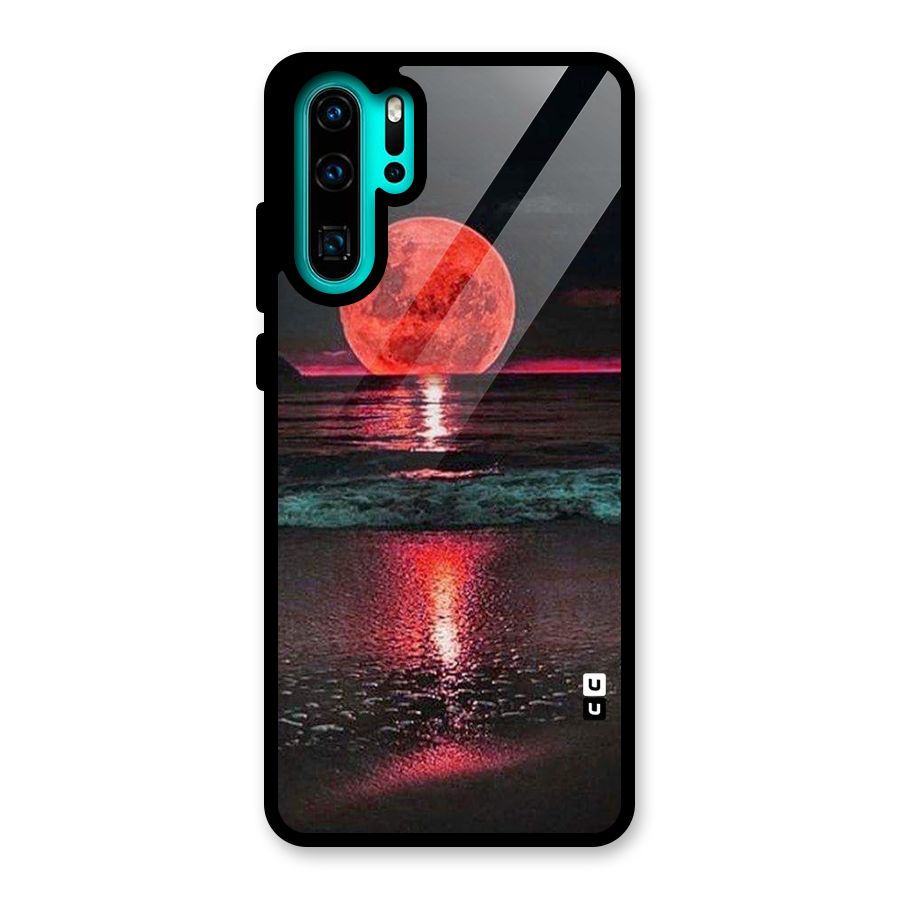 Red Sun Ocean Glass Back Case for Huawei P30 Pro