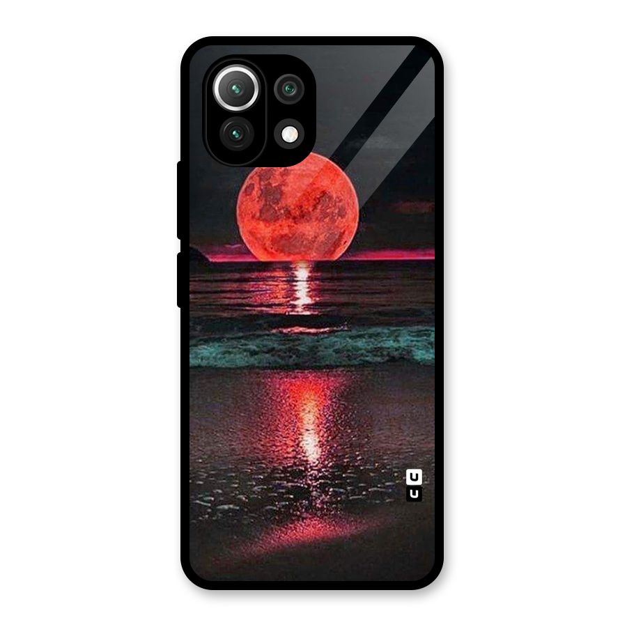 Red Sun Ocean Glass Back Case for Mi 11 Lite