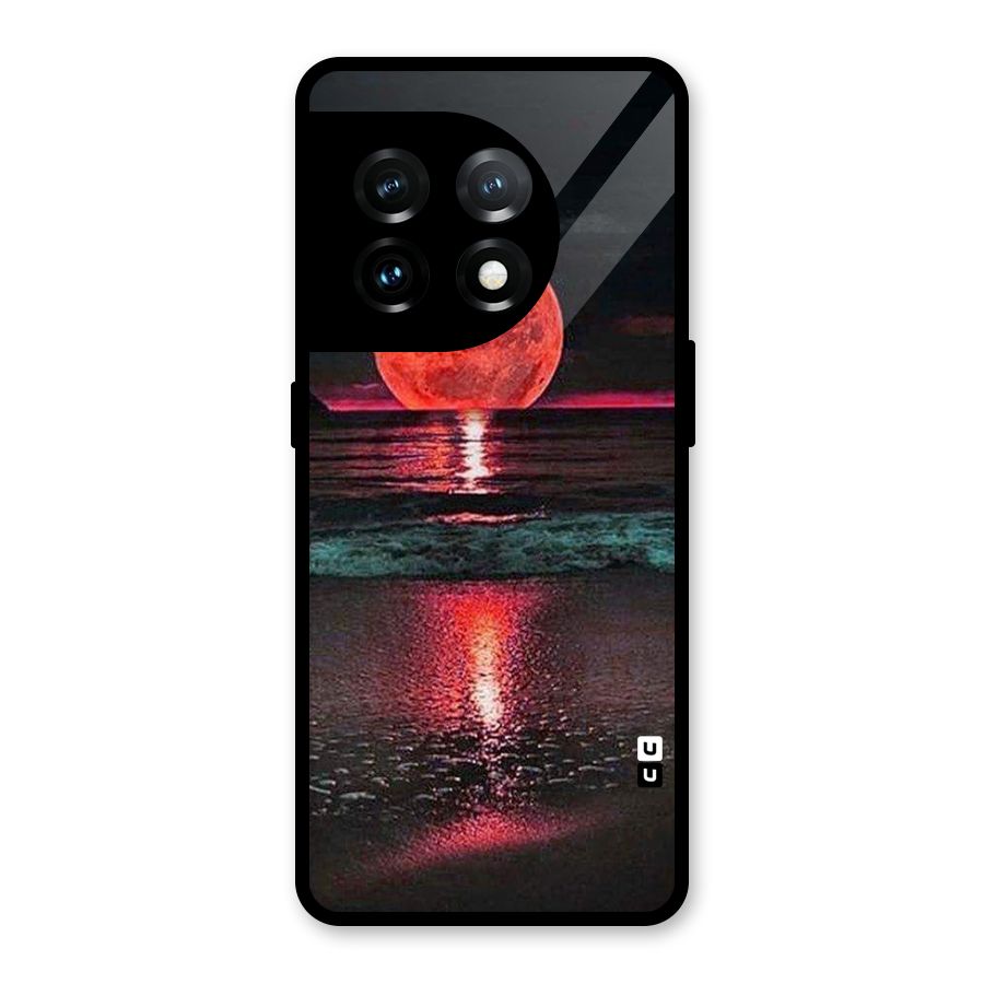 Red Sun Ocean Glass Back Case for OnePlus 11