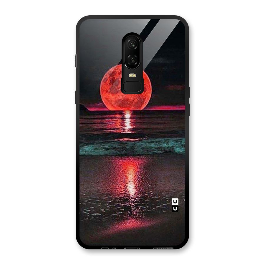 Red Sun Ocean Glass Back Case for OnePlus 6