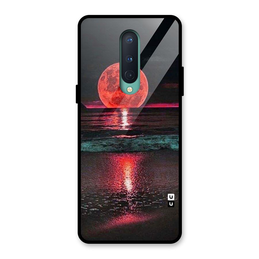 Red Sun Ocean Glass Back Case for OnePlus 8