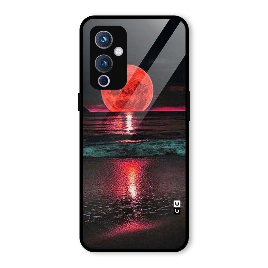 Red Sun Ocean Glass Back Case for OnePlus 9