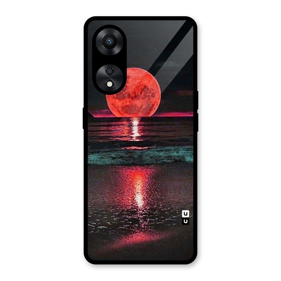 Red Sun Ocean Glass Back Case for Oppo A78