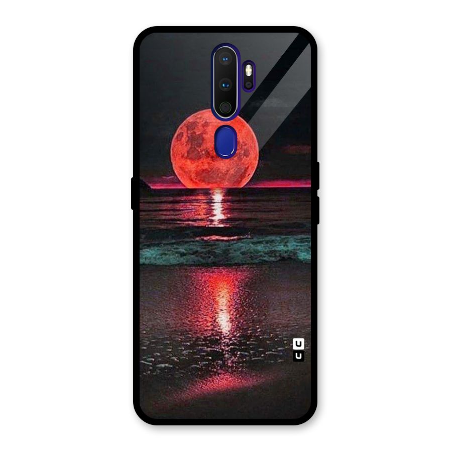 Red Sun Ocean Glass Back Case for Oppo A9 (2020)