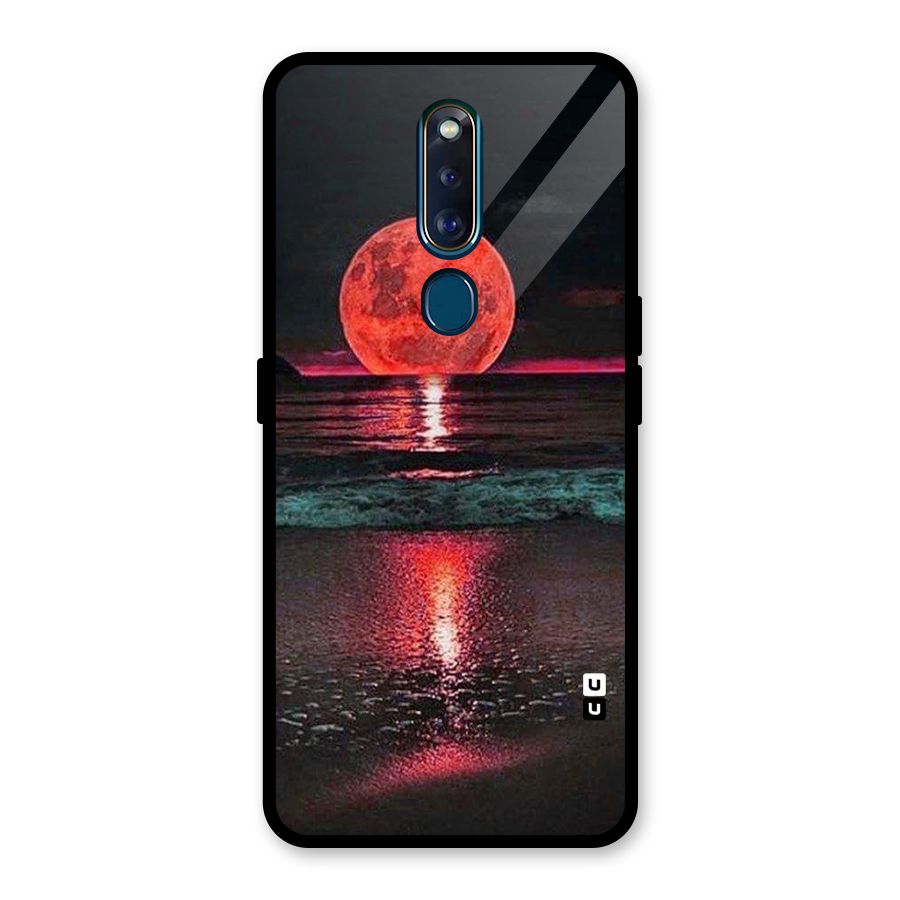 Red Sun Ocean Glass Back Case for Oppo F11 Pro