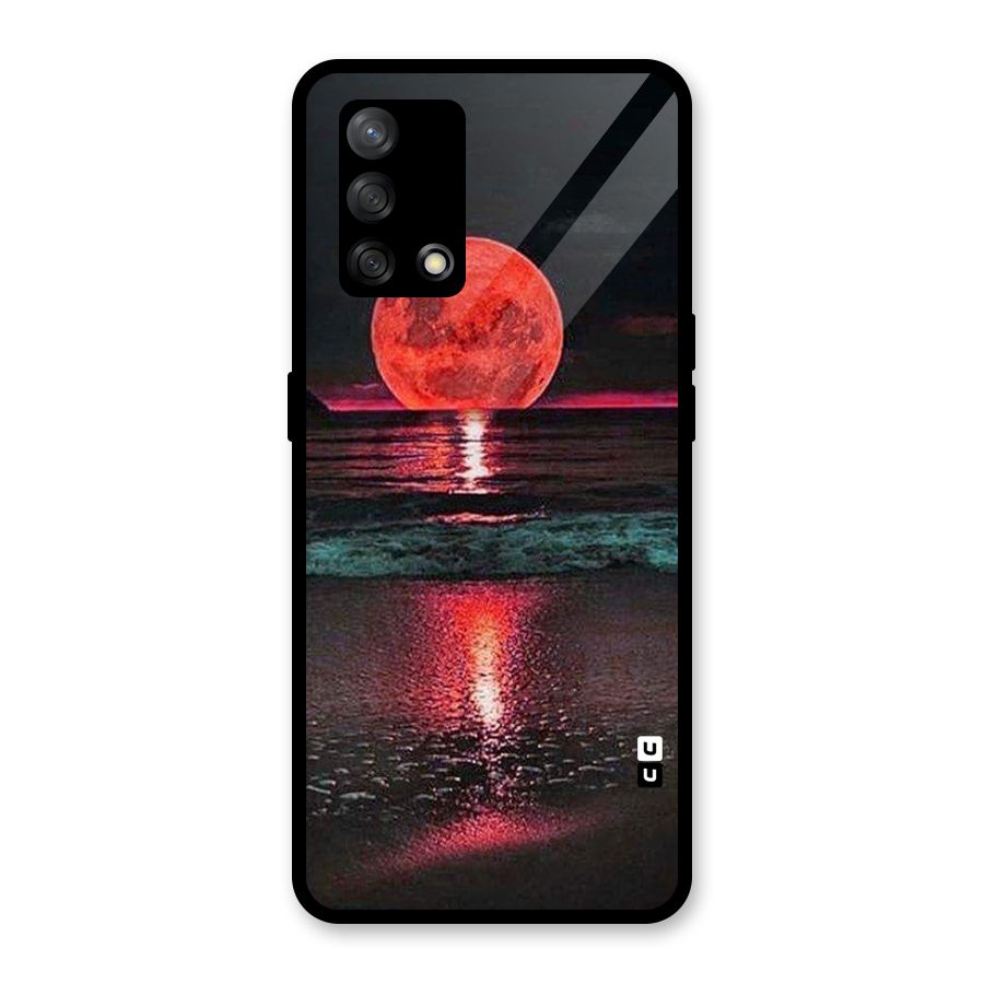 Red Sun Ocean Glass Back Case for Oppo F19