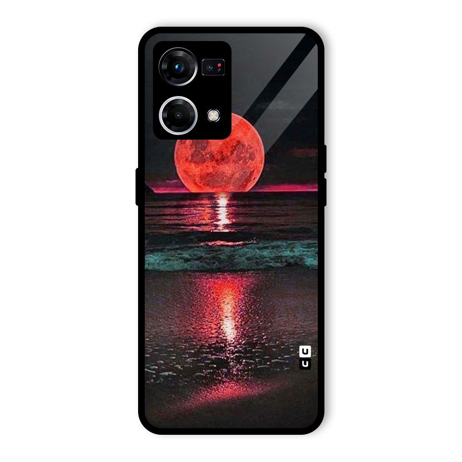 Red Sun Ocean Glass Back Case for Oppo F21 Pro 4G