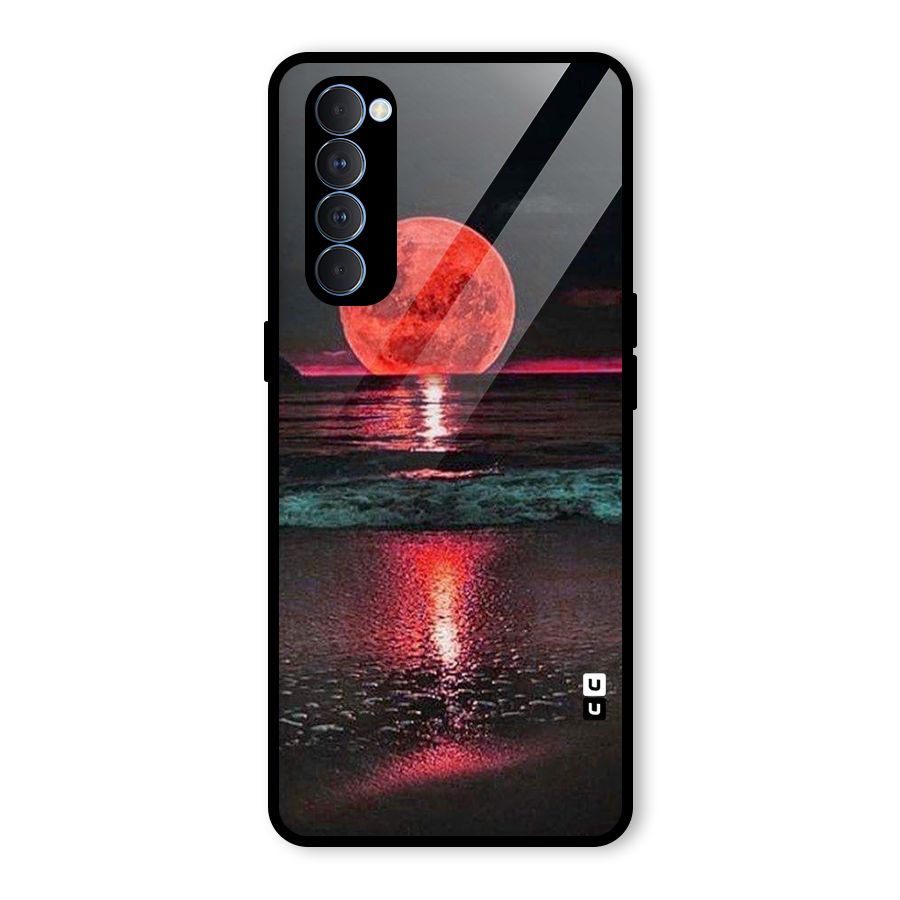 Red Sun Ocean Glass Back Case for Oppo Reno4 Pro