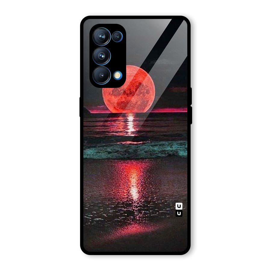 Red Sun Ocean Glass Back Case for Oppo Reno5 Pro 5G