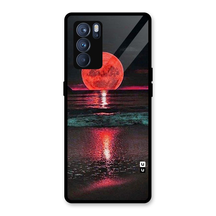 Red Sun Ocean Glass Back Case for Oppo Reno6 Pro 5G