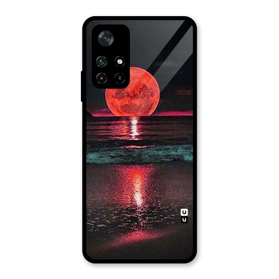 Red Sun Ocean Glass Back Case for Poco M4 Pro 5G