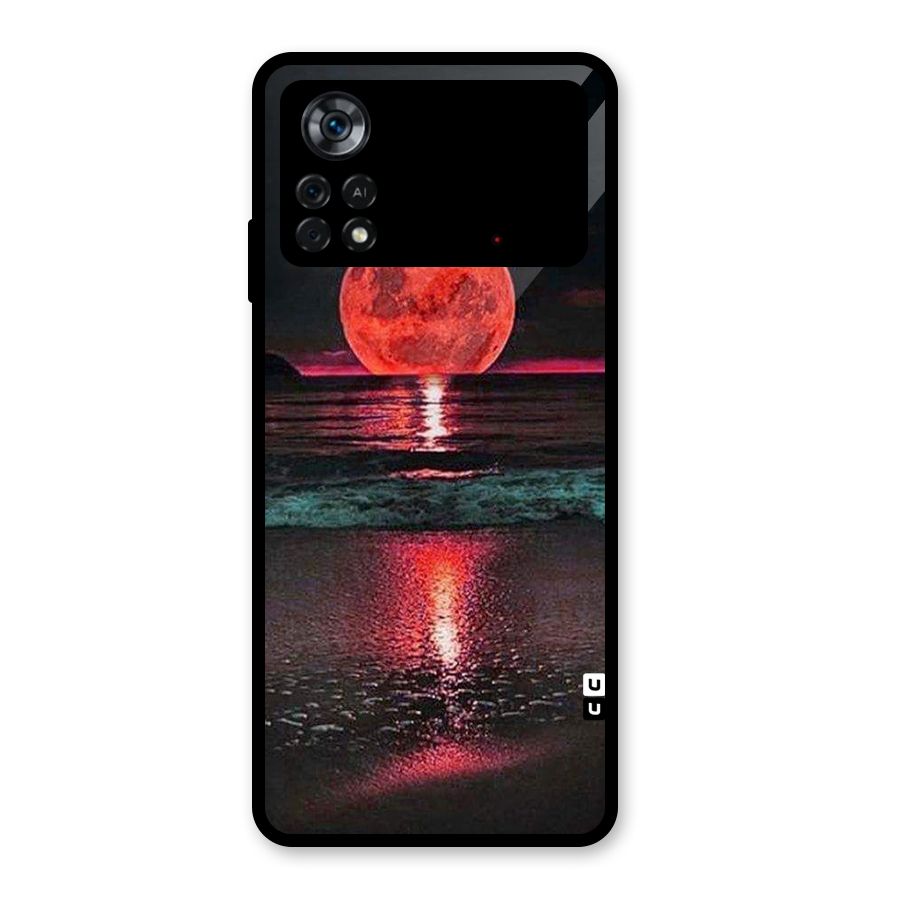 Red Sun Ocean Glass Back Case for Poco X4 Pro 5G