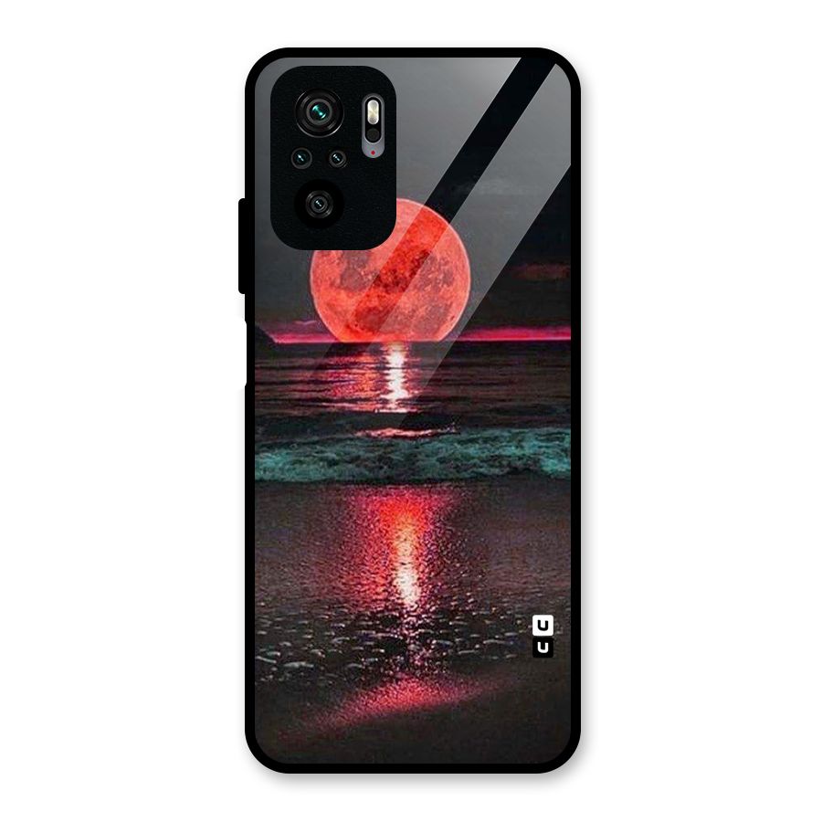 Red Sun Ocean Glass Back Case for Redmi Note 10S