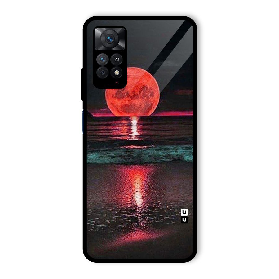 Red Sun Ocean Glass Back Case for Redmi Note 11 Pro