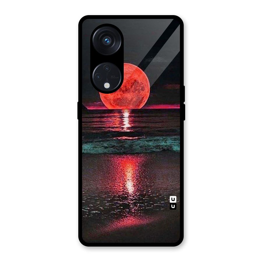 Red Sun Ocean Glass Back Case for Reno8 T 5G