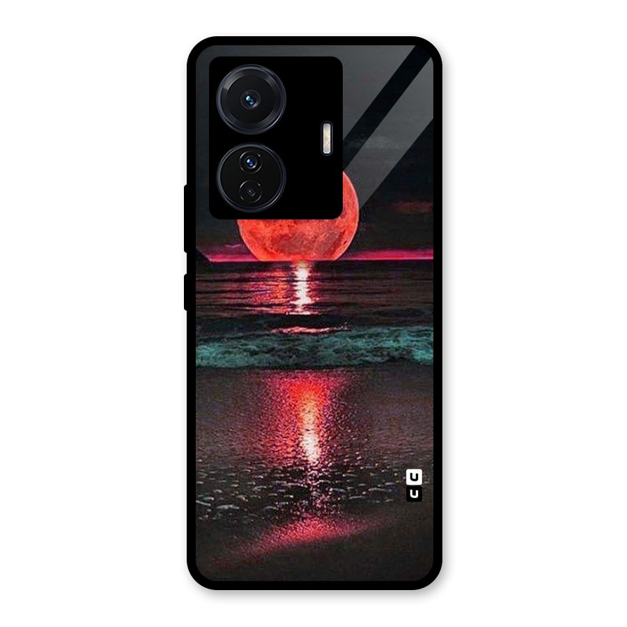Red Sun Ocean Glass Back Case for Vivo T1 Pro