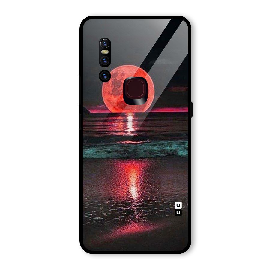 Red Sun Ocean Glass Back Case for Vivo V15