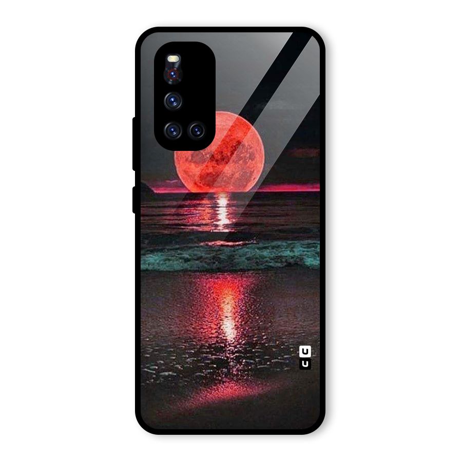 Red Sun Ocean Glass Back Case for Vivo V19
