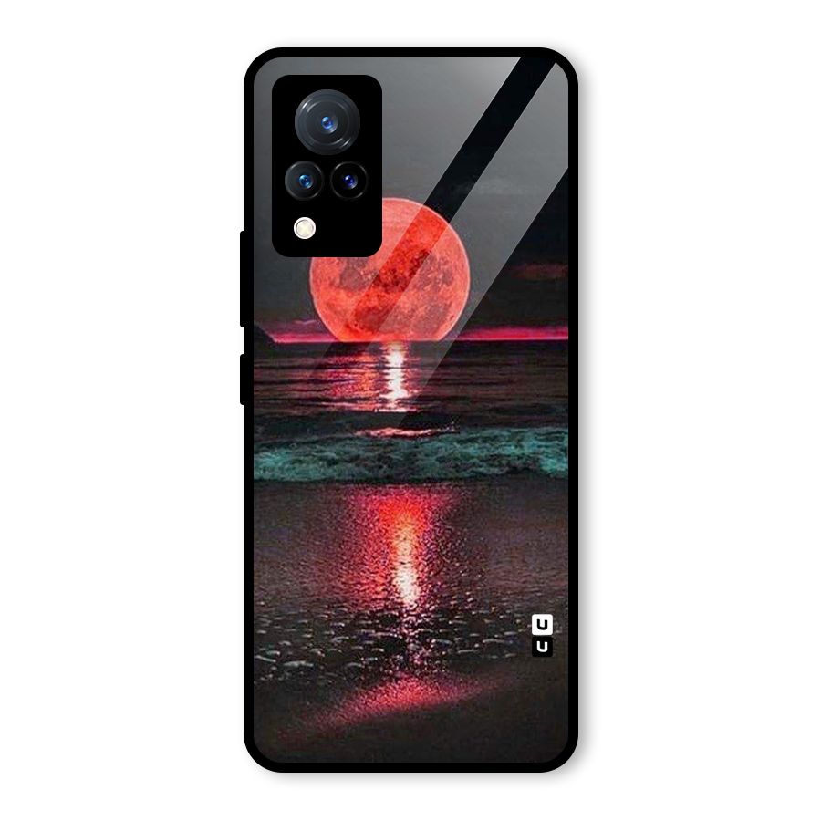 Red Sun Ocean Glass Back Case for Vivo V21 5G