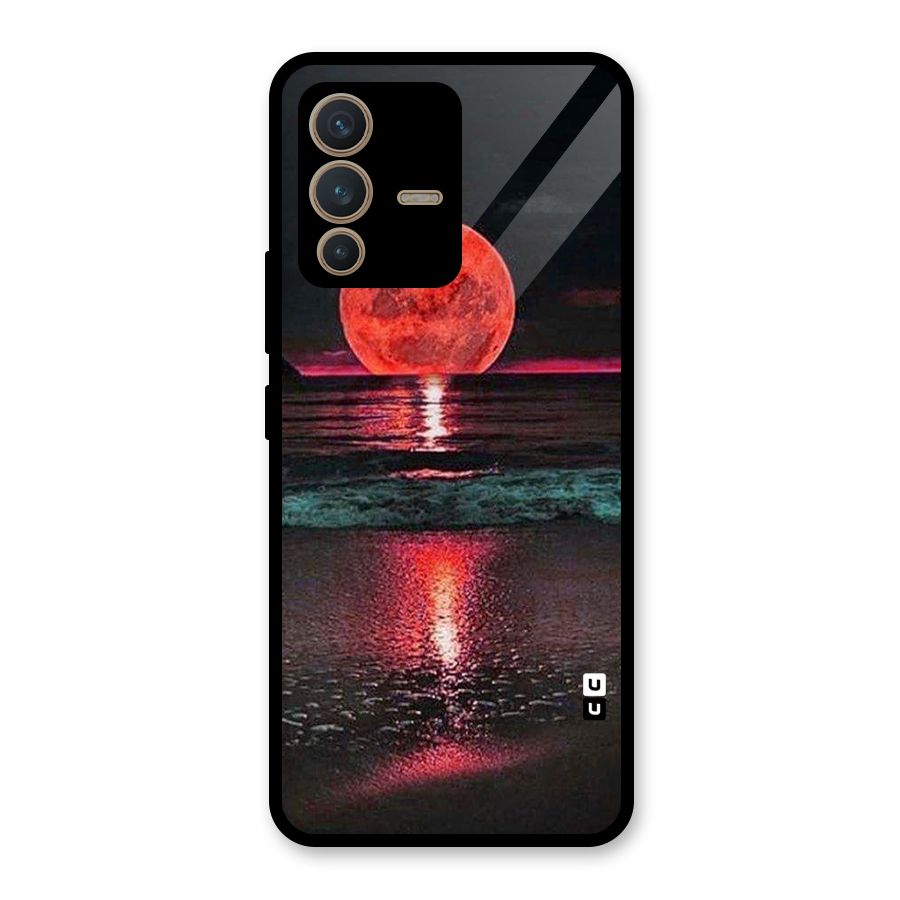 Red Sun Ocean Glass Back Case for Vivo V23 5G
