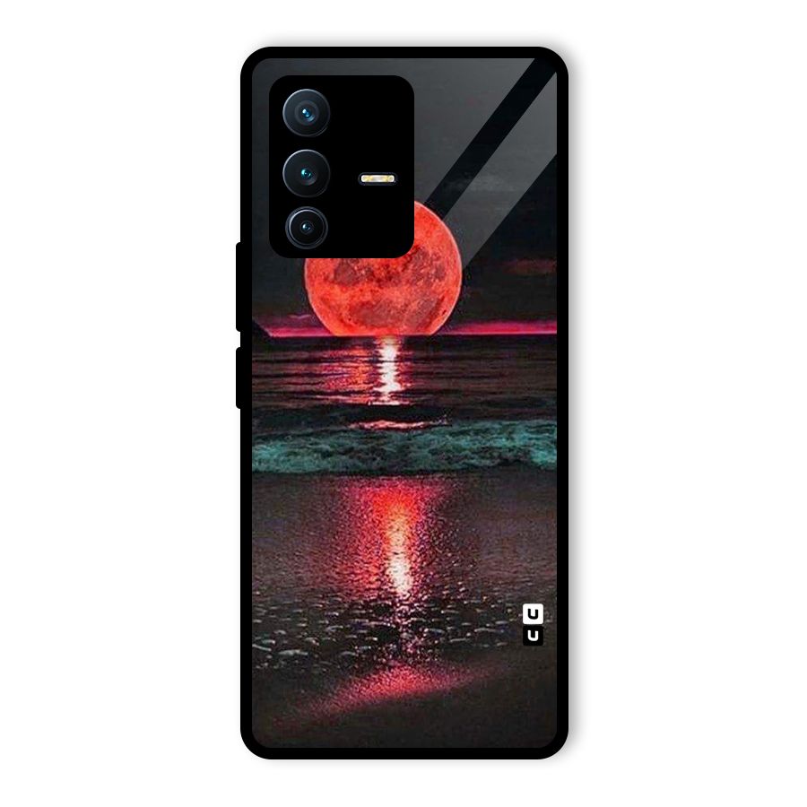 Red Sun Ocean Glass Back Case for Vivo V23 Pro