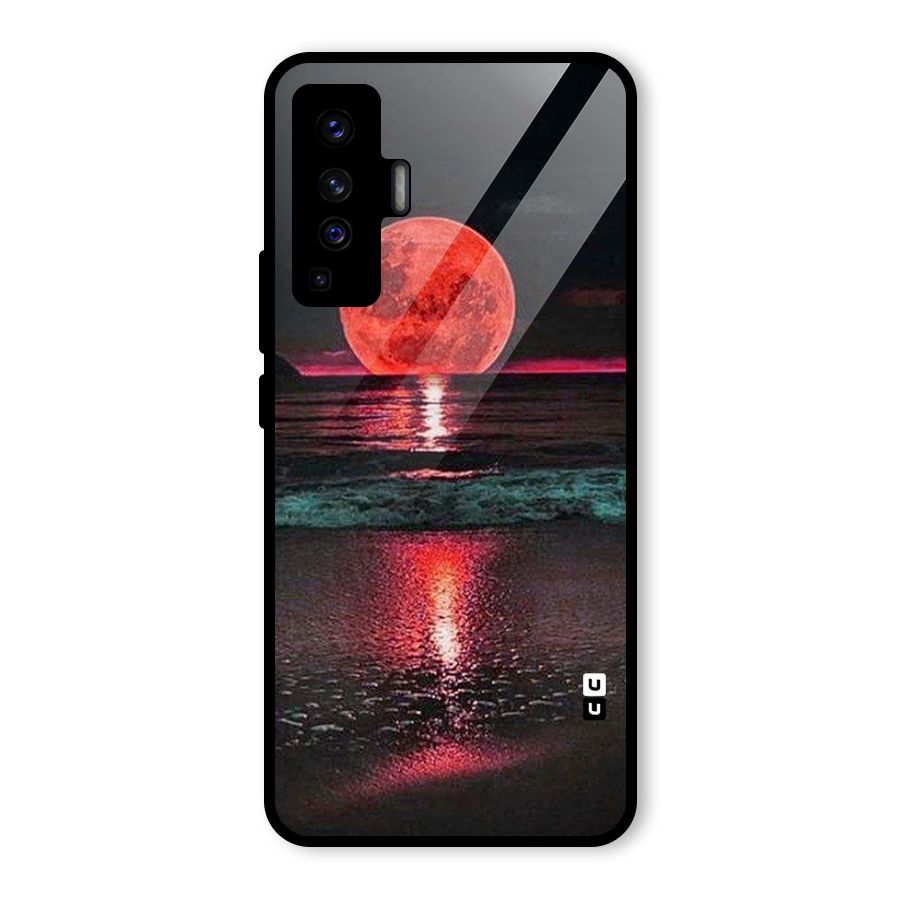 Red Sun Ocean Glass Back Case for Vivo X50