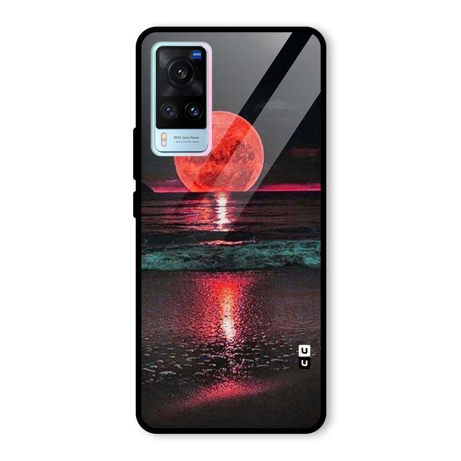 Red Sun Ocean Glass Back Case for Vivo X60