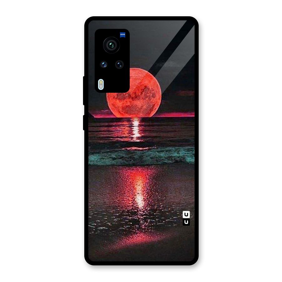 Red Sun Ocean Glass Back Case for Vivo X60 Pro