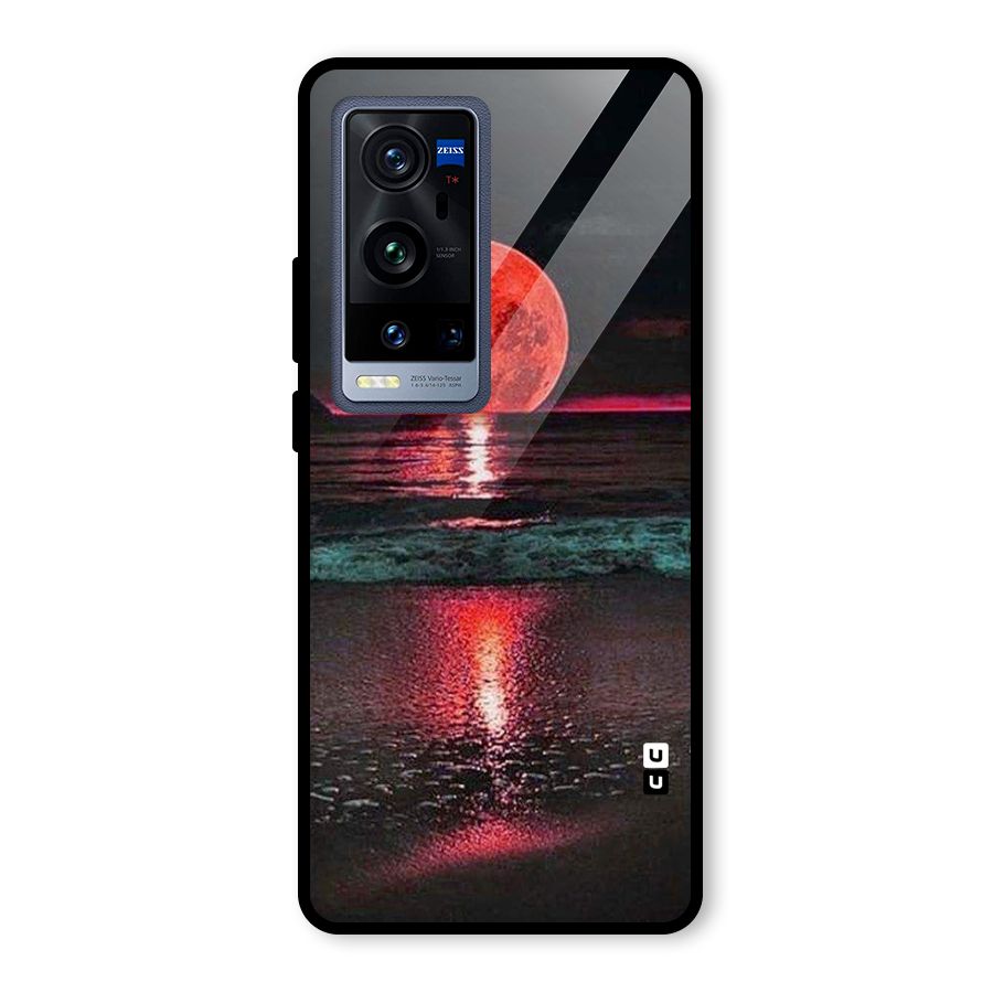Red Sun Ocean Glass Back Case for Vivo X60 Pro Plus