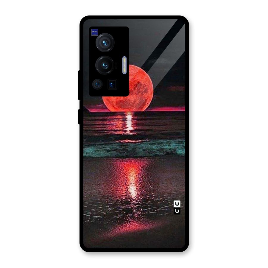 Red Sun Ocean Glass Back Case for Vivo X70 Pro