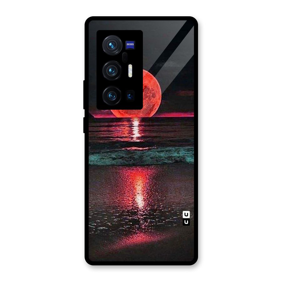 Red Sun Ocean Glass Back Case for Vivo X70 Pro Plus