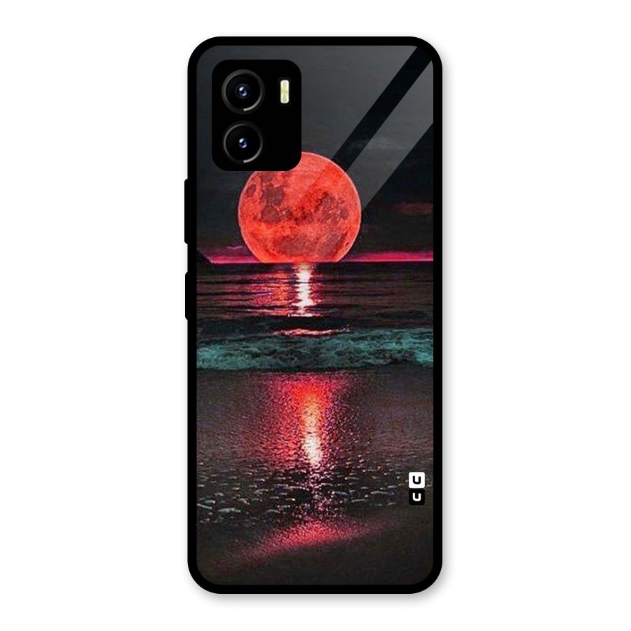Red Sun Ocean Glass Back Case for Vivo Y15s