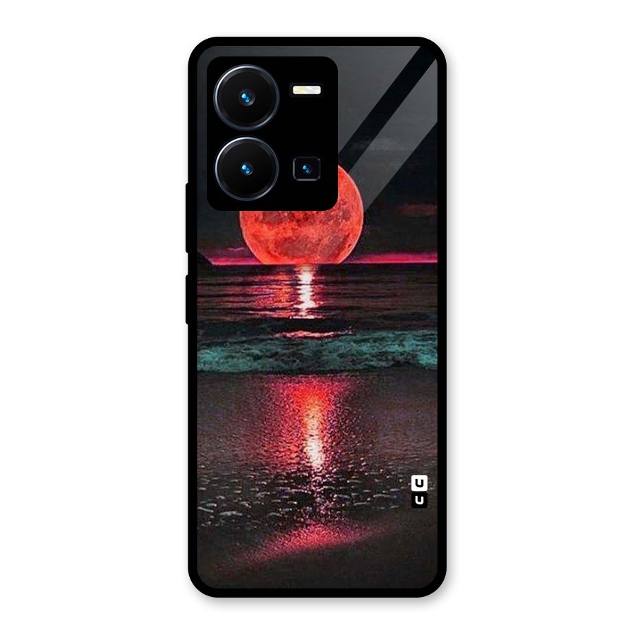 Red Sun Ocean Glass Back Case for Vivo Y35