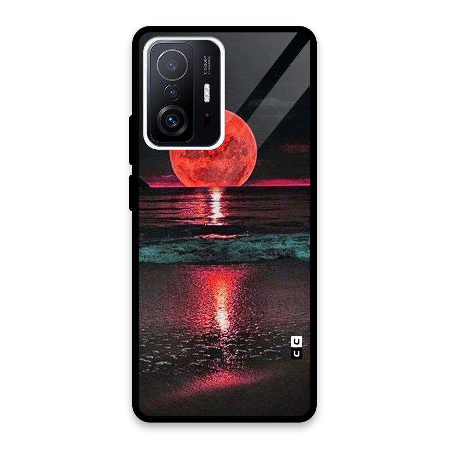 Red Sun Ocean Glass Back Case for Xiaomi 11T Pro