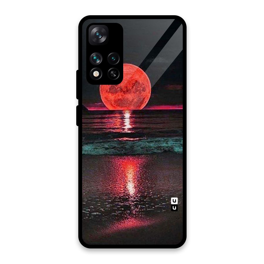 Red Sun Ocean Glass Back Case for Xiaomi 11i HyperCharge 5G