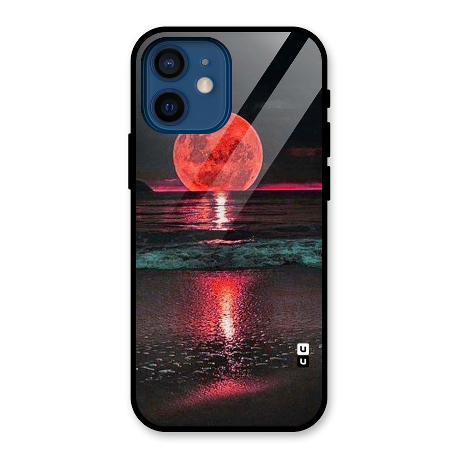 Red Sun Ocean Glass Back Case for iPhone 12 Mini