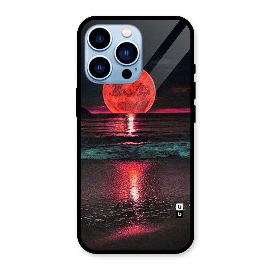 Red Sun Ocean Glass Back Case for iPhone 13 Pro