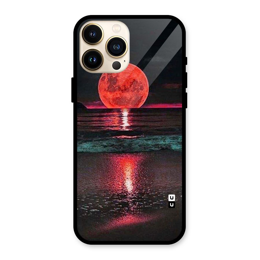 Red Sun Ocean Glass Back Case for iPhone 13 Pro Max